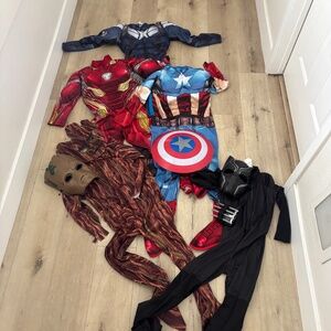 Marvel costumes 5 costumes- size 8 medium